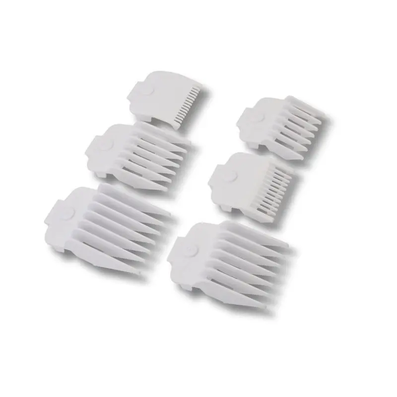 Guards (slime 2) 6 Professional Hair Guides plastic combs for different hair cutting lengths (White)