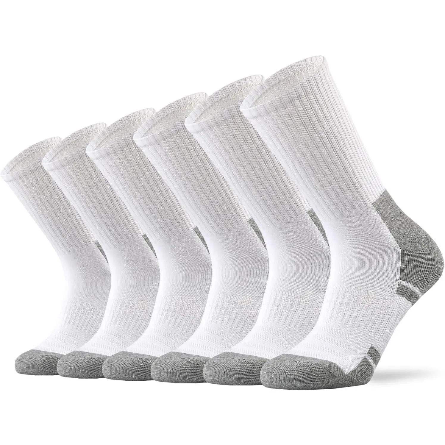 Men's Cotton Cushion Crew Athletic Work Boot Socks – Moisture Wicking, Breathable, Durable, Arch Support, Anti-Blister, Thick Terry, Full Cushion, Thermal – Size L/XL, 3/6 PackGift