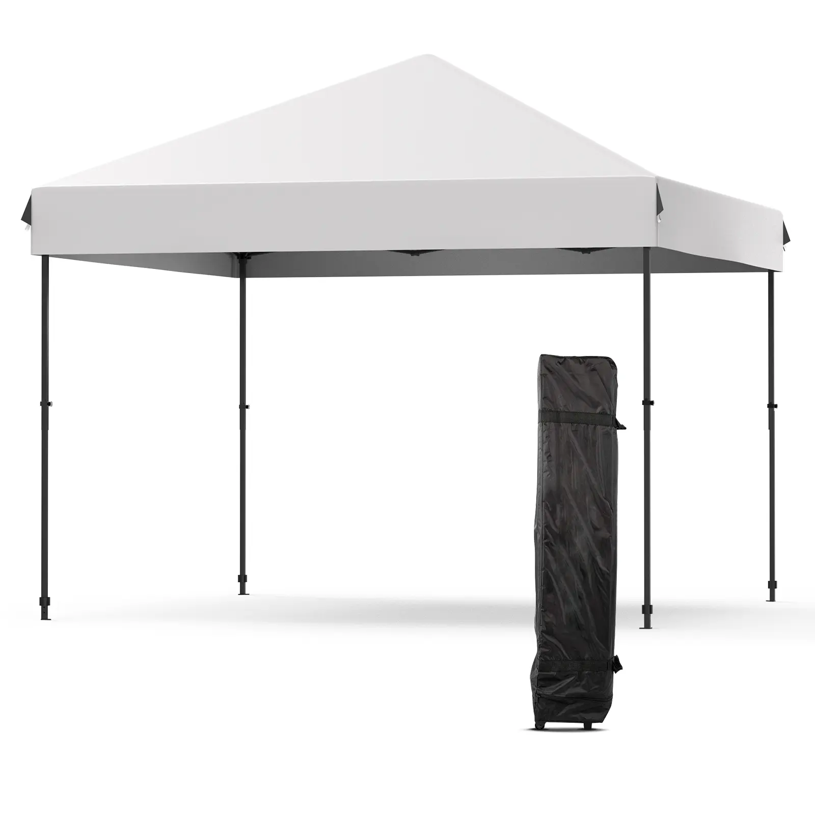Garvee 10x10 ft Sturdy Oxford Fabric Pop Canopy Tent - Easy-to-Assemble Freestanding Weather Resistant Shelter, Flame-Retardant Windproof 6-Sided Gazebo with Guy Ropes, 3 Adjustable Heights, Wheeled Bag for Markets, BBQs