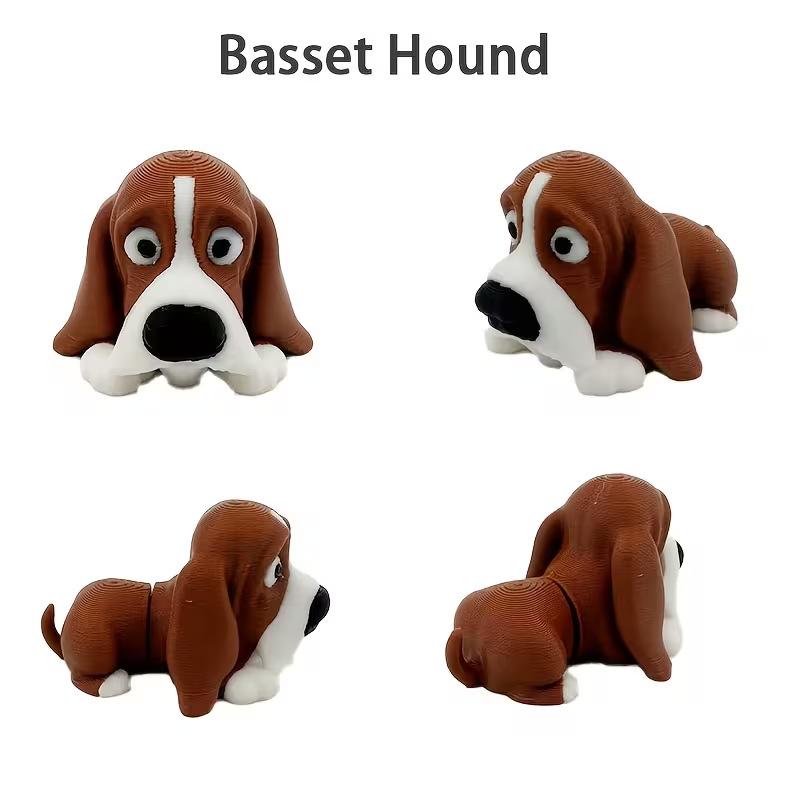 3D Printed Cute Dog Figurine Mini Desktop Ornament Pet Dog Model Decor Gift