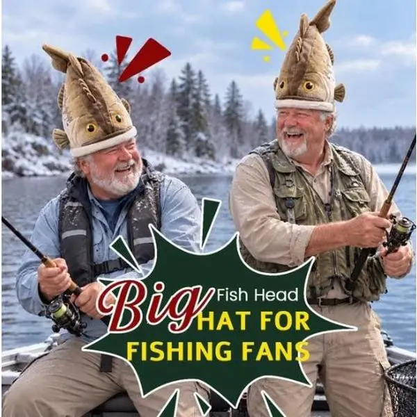 Animated Flopping Fish Hat for Adult Kids - Funny Moving Big Mouth Bass Plush Cap, Electric Wiggling Fishing Hat Gag Gift & Party Costume Headwear