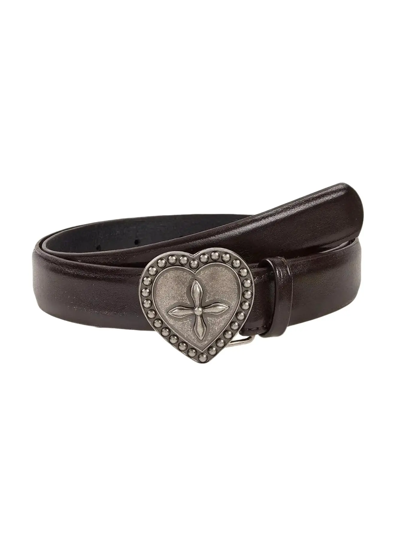 New metal heart snap button Fashion belt versatile simple retro women's waistband decorative jeans strap trendy Design Belt