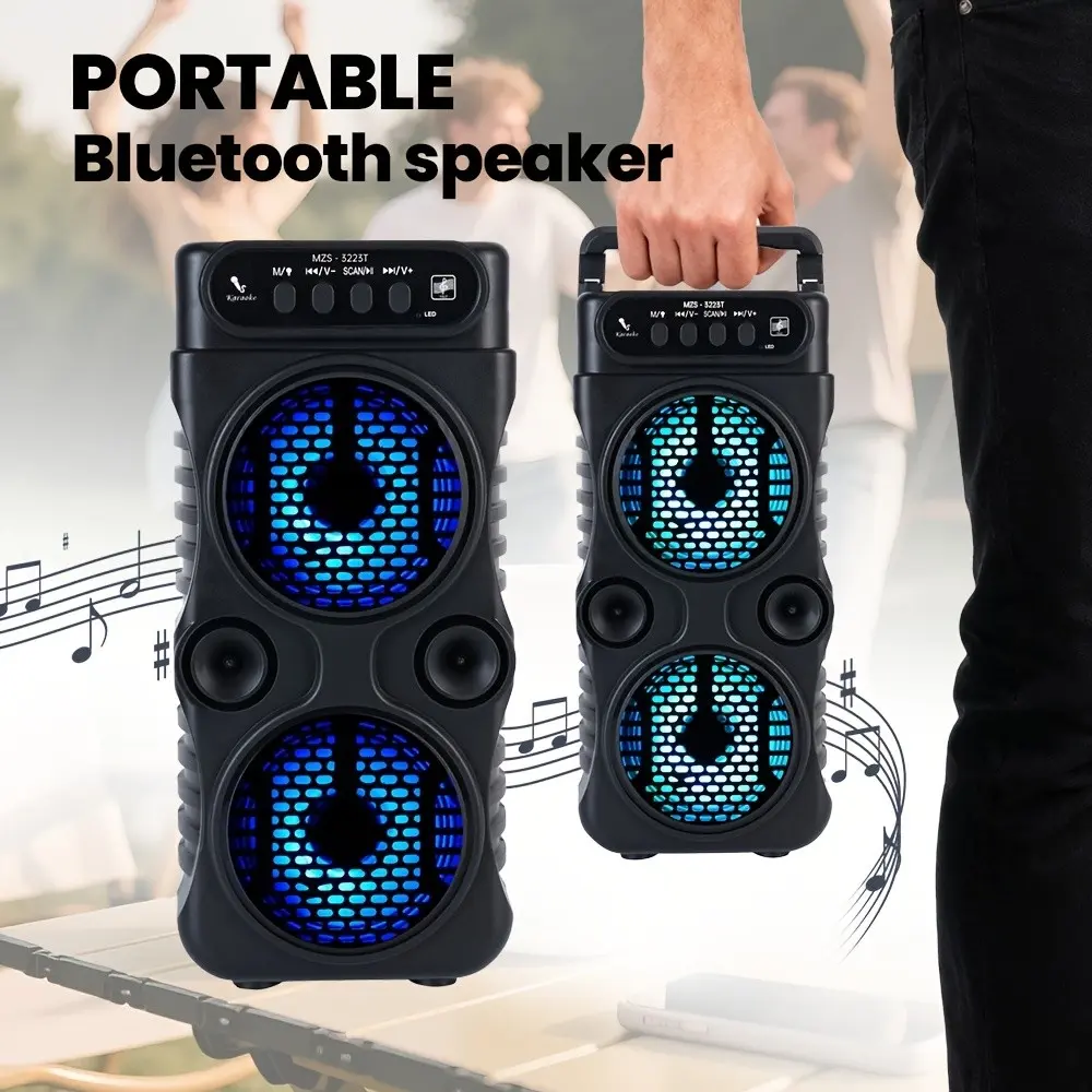 Mzs-3223t Bluetooth-compatible Speaker, Wireless Boombox Speaker, Portable Wireless High-Power Audio, Handheld Outdoor Sound System, Volume Control Slider, Compact Design