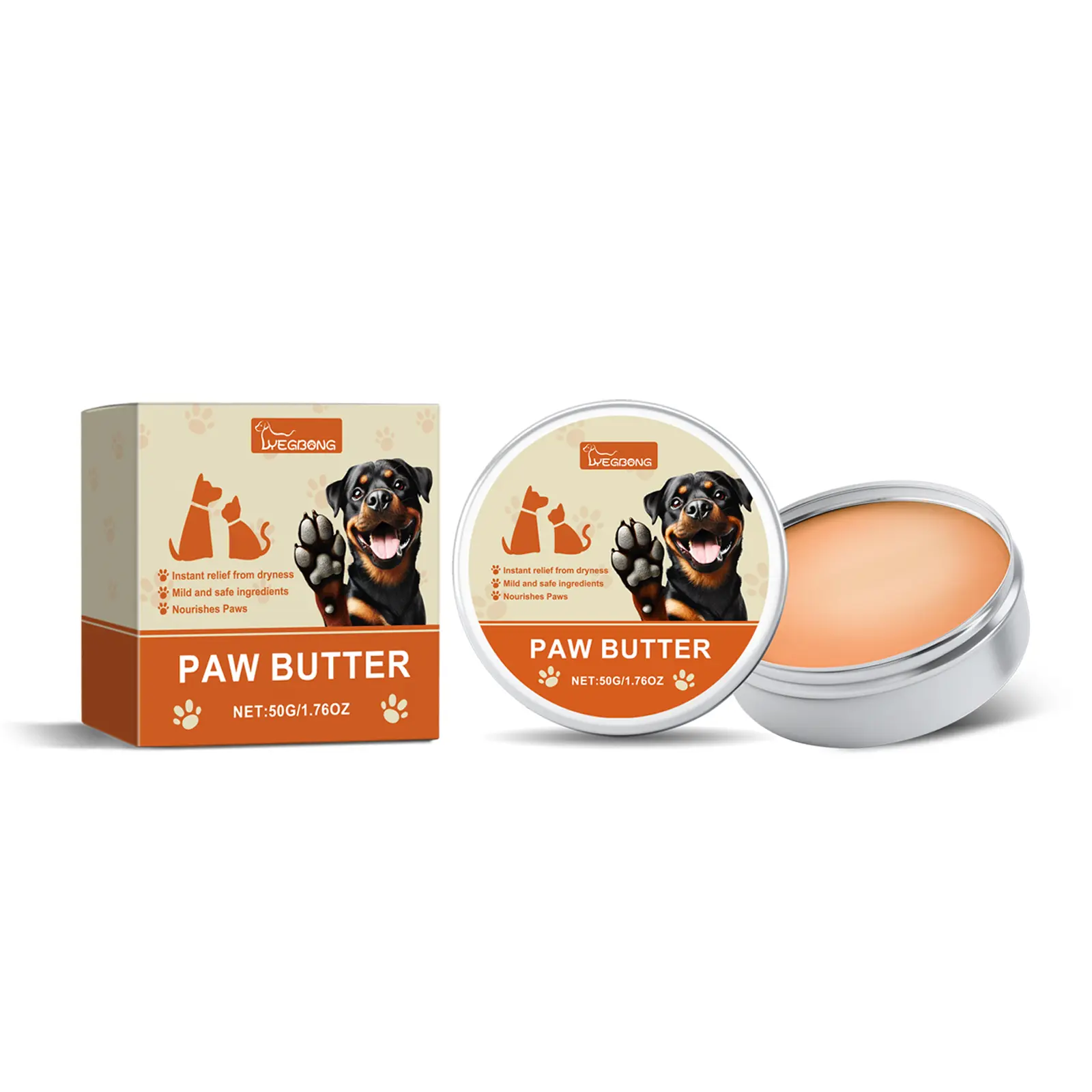 Yegbong Paw Care Wax for Dogs & Cats - Deep Moisturizing, Protective Barrier, Repairs Dry & Cracked Paw Pads, Pet Grooming Supplies