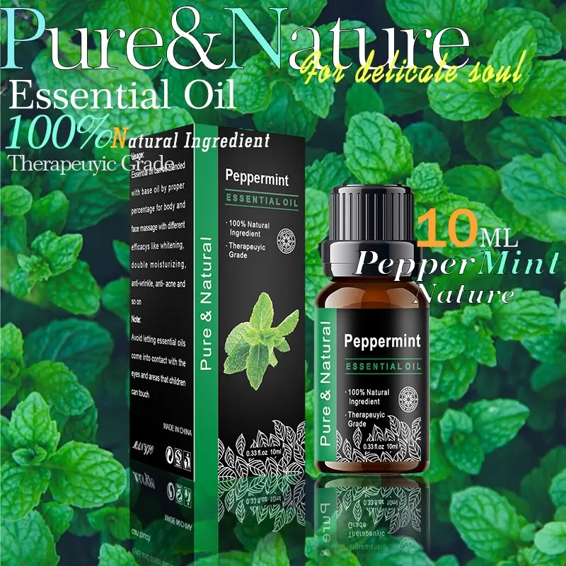 10ML Peppermint Scented Water Soluble Aromatherapy Essential Oil, Ideal for Reed Diffusers, Humidifiers, Long-Lasting Fragrance, Home Office Bathroom Use