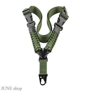 Single Point Tactical Sling, Adjustable Polyester Shoulder Strap With Heavy Duty Metal Buckles, Portable Outdoor Carrying Strap Available In Black And Khaki For Hunting, Shooting, Fishing And Field Training Activities