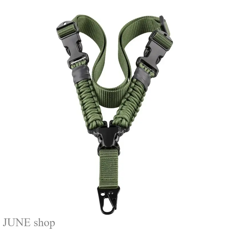 Single Point Tactical Sling, Adjustable Polyester Shoulder Strap With Heavy Duty Metal Buckles, Portable Outdoor Carrying Strap Available In Black And Khaki For Hunting, Shooting, Fishing And Field Training Activities