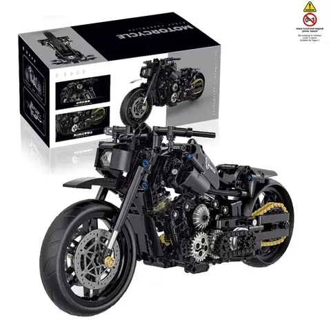 1:8 Scale Harley Motorcycle Building Blocks Toy, 586pcs/box Motorcycle Model Building Blocks, Creative Building Toys for Boys & Girls, Diy Building Model