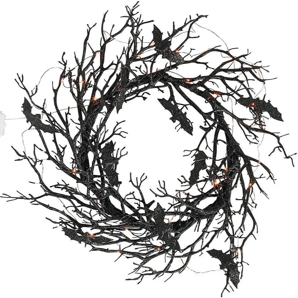 Pumpkin Wreath for Ghost Festival Party Decoration, Door Hanging for Venue Arrangement, Halloween Wreath for Festive Decorations