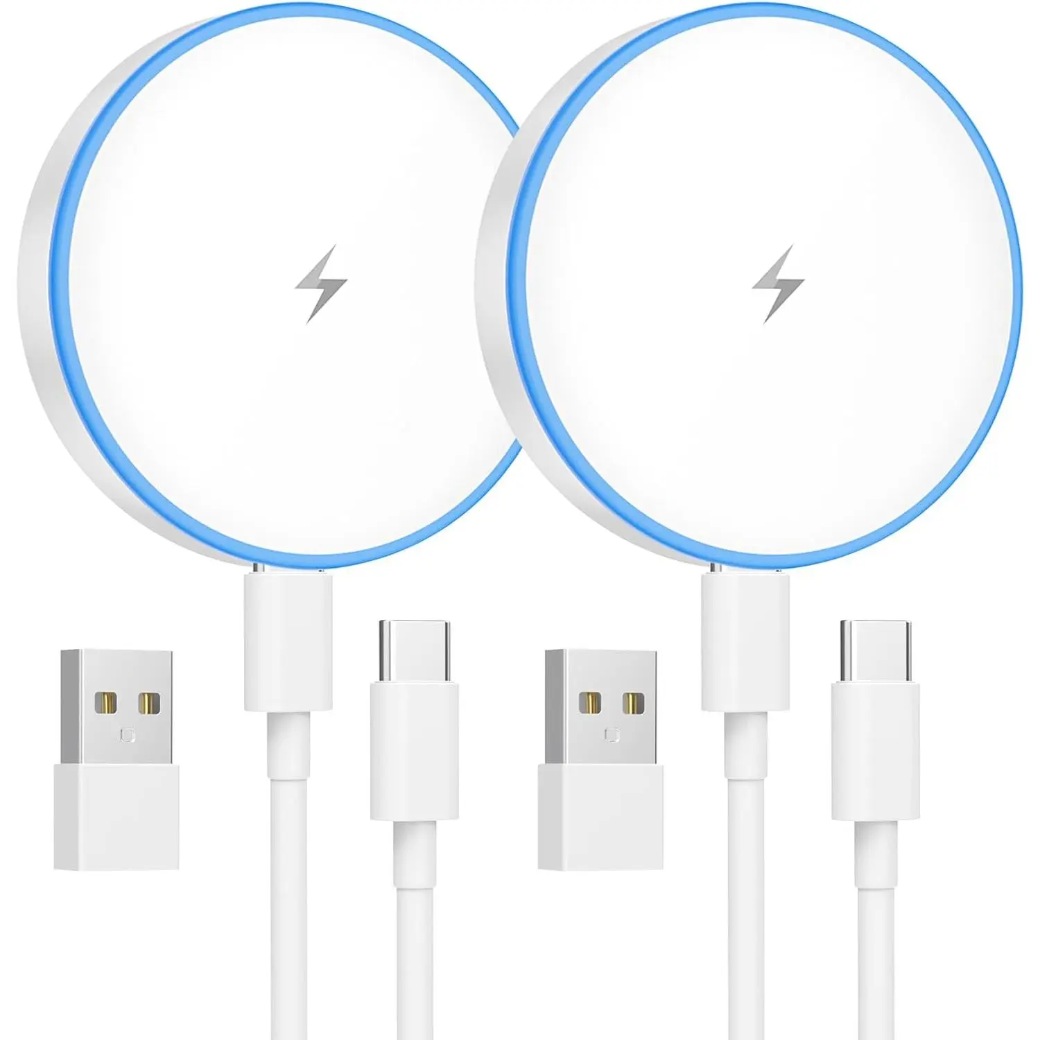 MagSafe Charger 2 Pack   Charger   Pad | Two USB-C cables and two USB-A adapters, compatible with  17/16/15/14/13/12 Series and AirPods 4/3/2/Pro