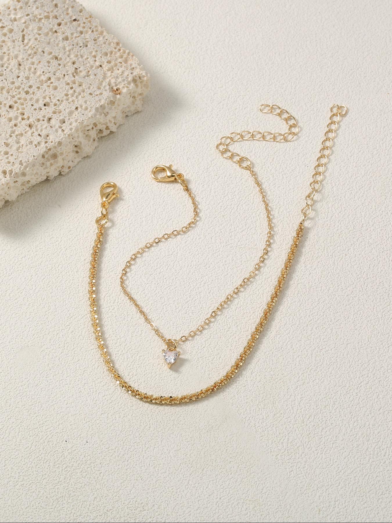 Women's Elegant Rhinestone Decorated Link Bracelet, Exquisite Trendy Bracelet, Fashionable Jewelry for Women As Gift, Rhinestone Bangle Bracelet