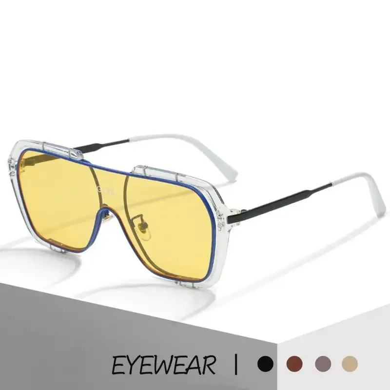 Y2K Aviator Glasses, Oversized Fashion Eyewear with Clear & Tinted Lens Styles, Retro Frame Glasses for Women & Men Viral Y2K Eyewear, Retro Aviator Glasses with Clear Frame & Tinted Lens Looks for Streetwear Fits, Festivals & TikTok Photos