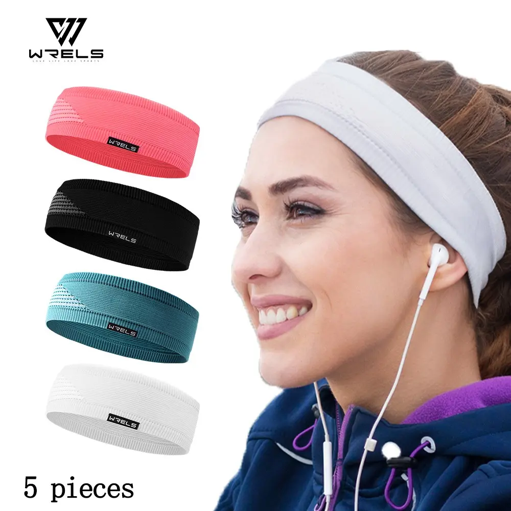 WRELS Outdoor Sports Compression Headband, Quick-Dry Running Hairband, Yoga Running Workout Sweat Wicking Training Headband