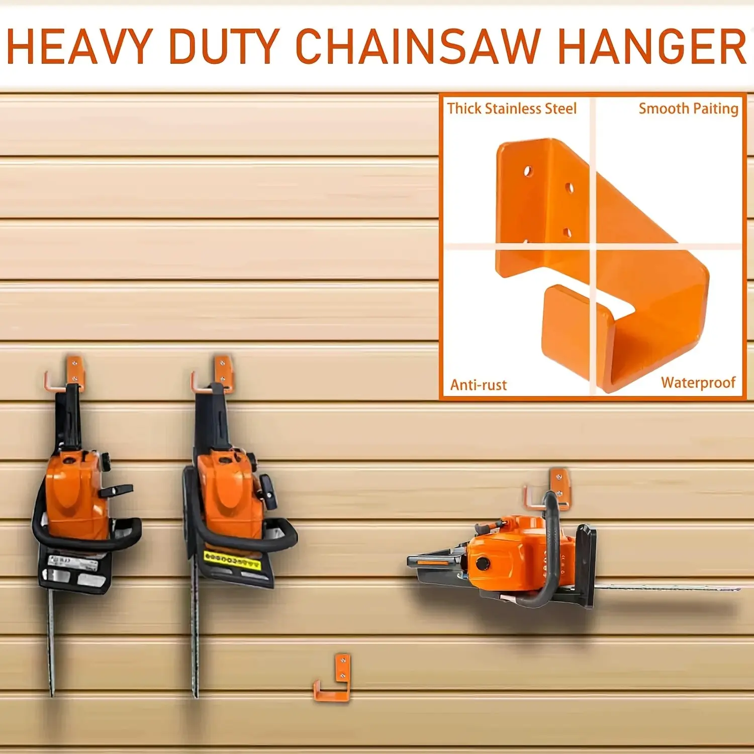Chainsaw Hook Mount, Wall-Mounted Storage Rack with Anchor and Screw Kit, Ideal for Garden Garage, B Better Chainsaw Holder, Tool Rack