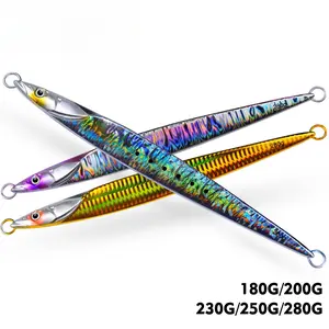 Luya iron plate lead fish 180g-280g fast pumping long strip trolling sea fishing iron plate jig mackerel horse shark Luya bait