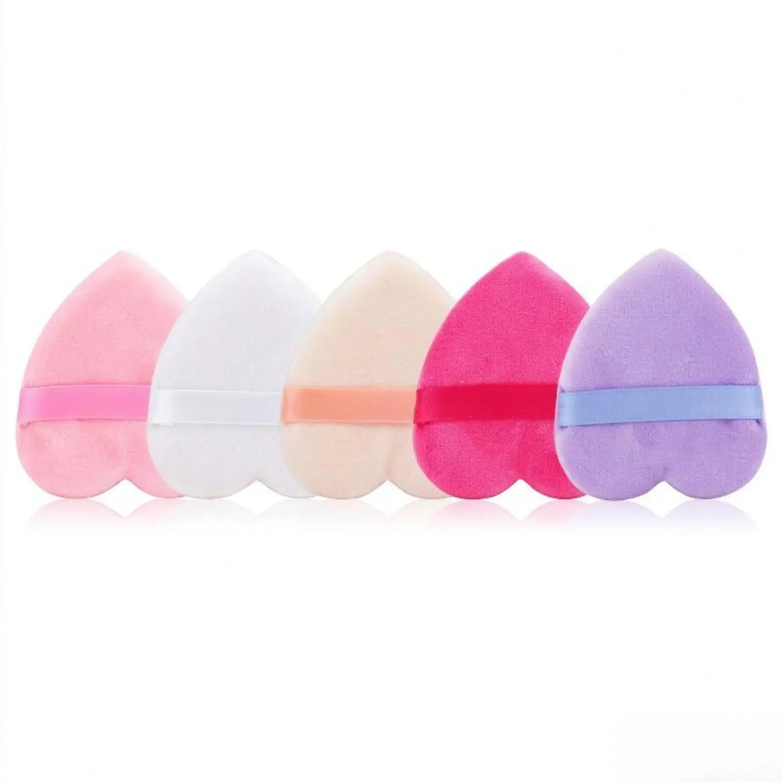 3/6 Pack Heart-Shaped Makeup Powder Puffs, Viral Flocked Soft Cosmetic Sponges, Reusable Dry-Wet Use Beauty Blender Pads for Loose Powder & BB Cream, Washable Daily Makeup Travel Touch-Up Tool