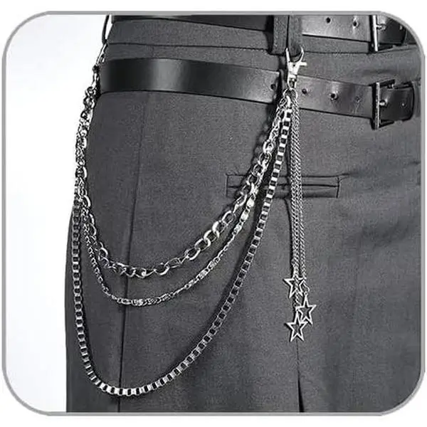 Jean Chain Belt for Men&Women, Pocket Chain Goth Punk Chain Belt Chain Layered Chunky Pants Chain and Vintage Hip Hop Wallet Chain Jewelry Accessory for Women Men
