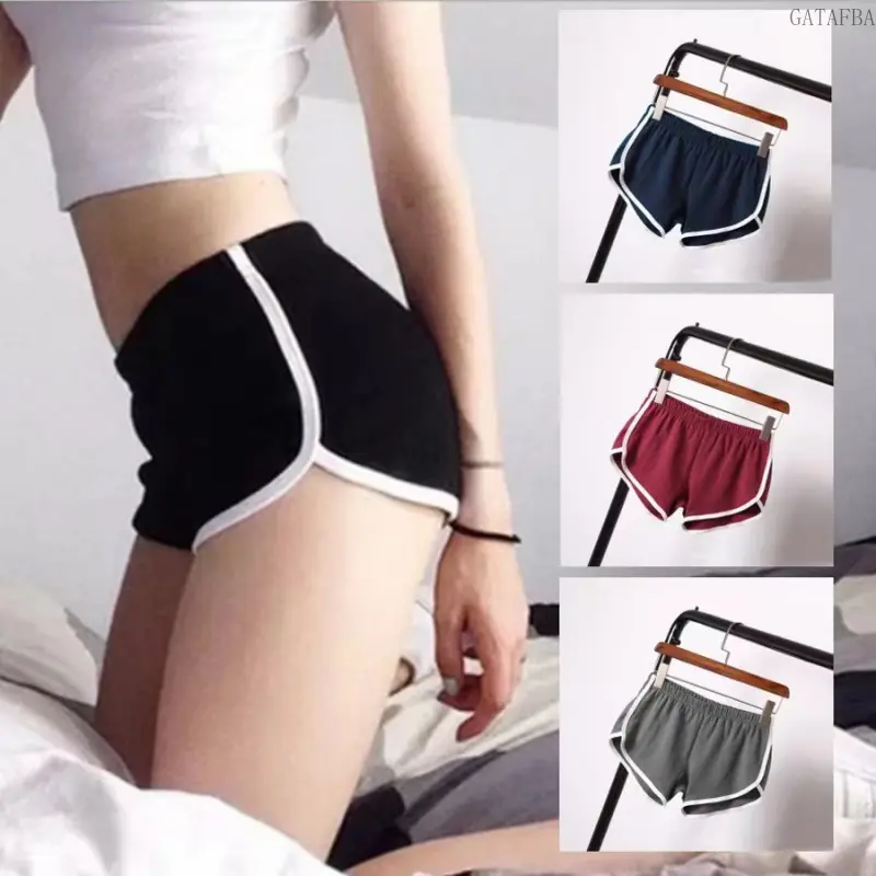 Solid Color Candy Colored Women's Shorts, Casual Lounge Shorts for Yoga Beach Sports Summer Daily Wear