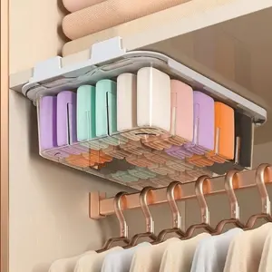 Wall-Mounted Transparent Storage Box, Detachable Compartments, Drawer-Style Layering Organizer, Ideal for Closet Shelves, Home Use
