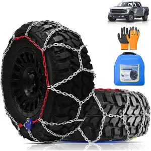 Auto-Fixing Alloy Manganese Steel Tire Chains, Heavy-Duty Set of 2 (HYR-S) for Pickup Trucks & Off-Road SUVs, Easy Installation, Compact Storage for Harsh Winter Conditions