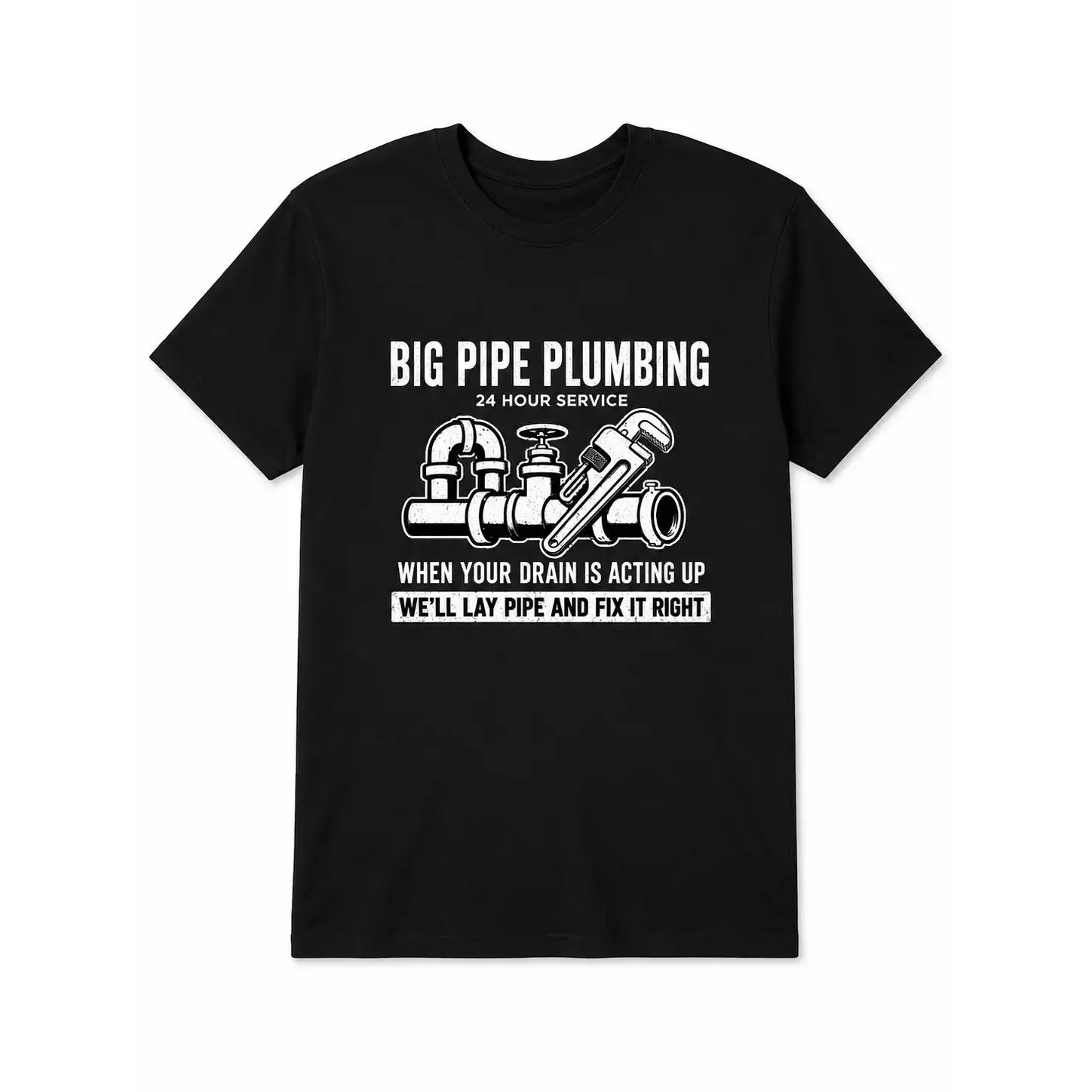 Men's Funny Plumber T Shirt 100 Cotton Casual Graphic Tee Relaxed Fit Breathable Crew Neck Short Sleeve Black Summer Streetwear Workwear Unisex Joke Letter Print Top Machine Washable