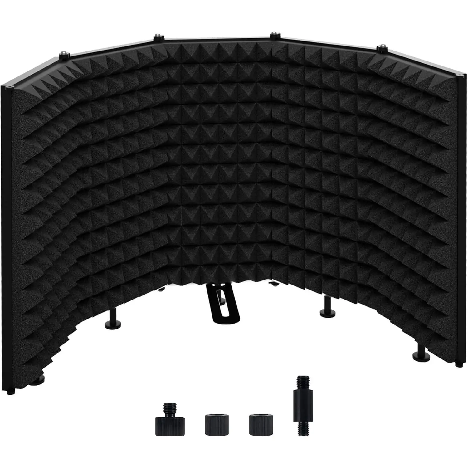 Microphone Isolation Shield – Foldable & Adjustable Soundproof Panel for Recording, Podcasting, Vocal Booth, Studio & Home Use (Five sides without stand)
