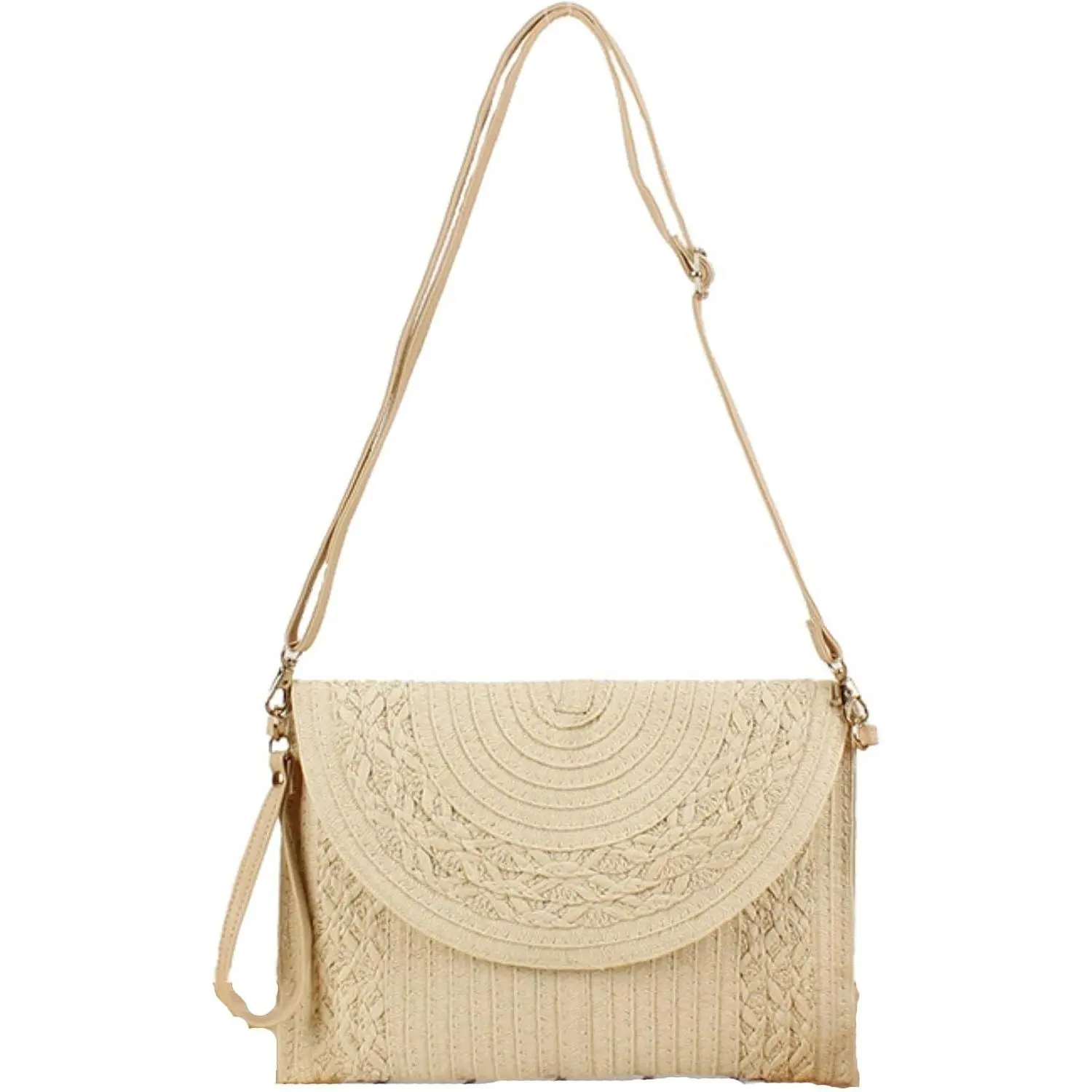 Straw Clutch Purse for Women, Woven Beach Bag Summer Corssbody Purse Small Rattan  Bag for Travel | Hand-woven