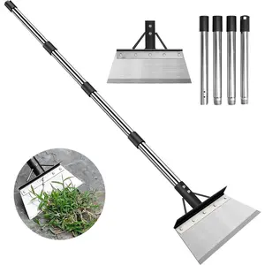 Multifunctional Garden Cleaning Shovel, Heavy Duty Steel Flat Shovel with 59" Adjustable Handle, Snow Ice Scraper, Outdoor Spade Tool Weeding, Lawn Edging, Digging, Ice Removal