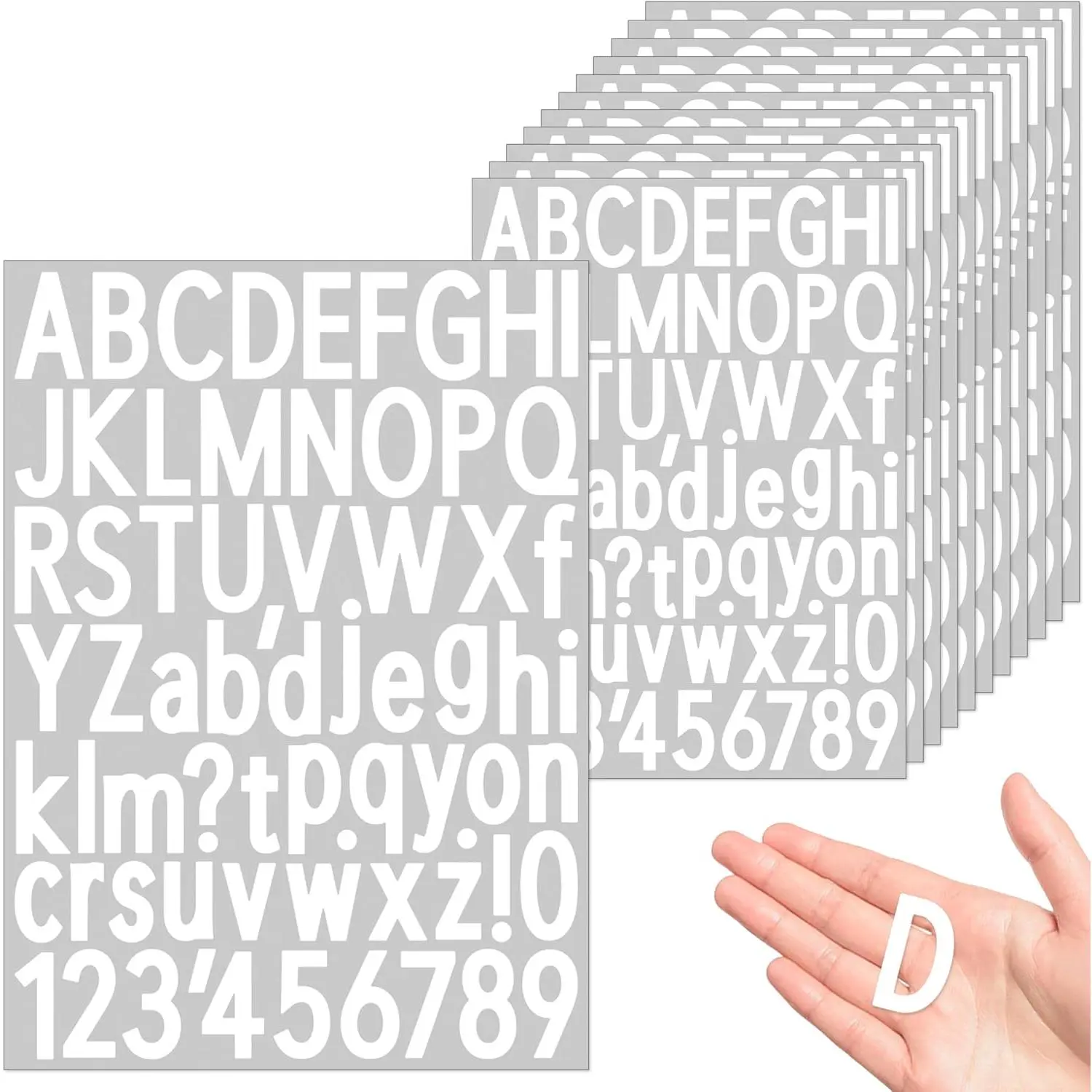 White Vinyl Letter Stickers 1.5 Inch 1360 count Alphabet Stickers | Self Adhesive, 20 Sheets,  Sticker Letters and Numbers for Mailbox Water Bottles Classroom Decor   Boat
