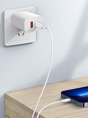 USB-C charger block with fast charging and multiple ports.Suitable for iPhone 17.Output: 20W.Features USB-C and USB-A ports.Compatible with iPhone 17/16/15/14/13/12/11/X/8, iPad, Google Pixel, Samsung Galaxy. USB-C charger block with fast charging and multiple ports.Suitable for iPhone 17.Output: 20W.Features USB-C and USB-A ports.Compatible with iPhone 17/16/15/14/13/12/11/X/8, iPad, Google Pixel, Samsung Galaxy.