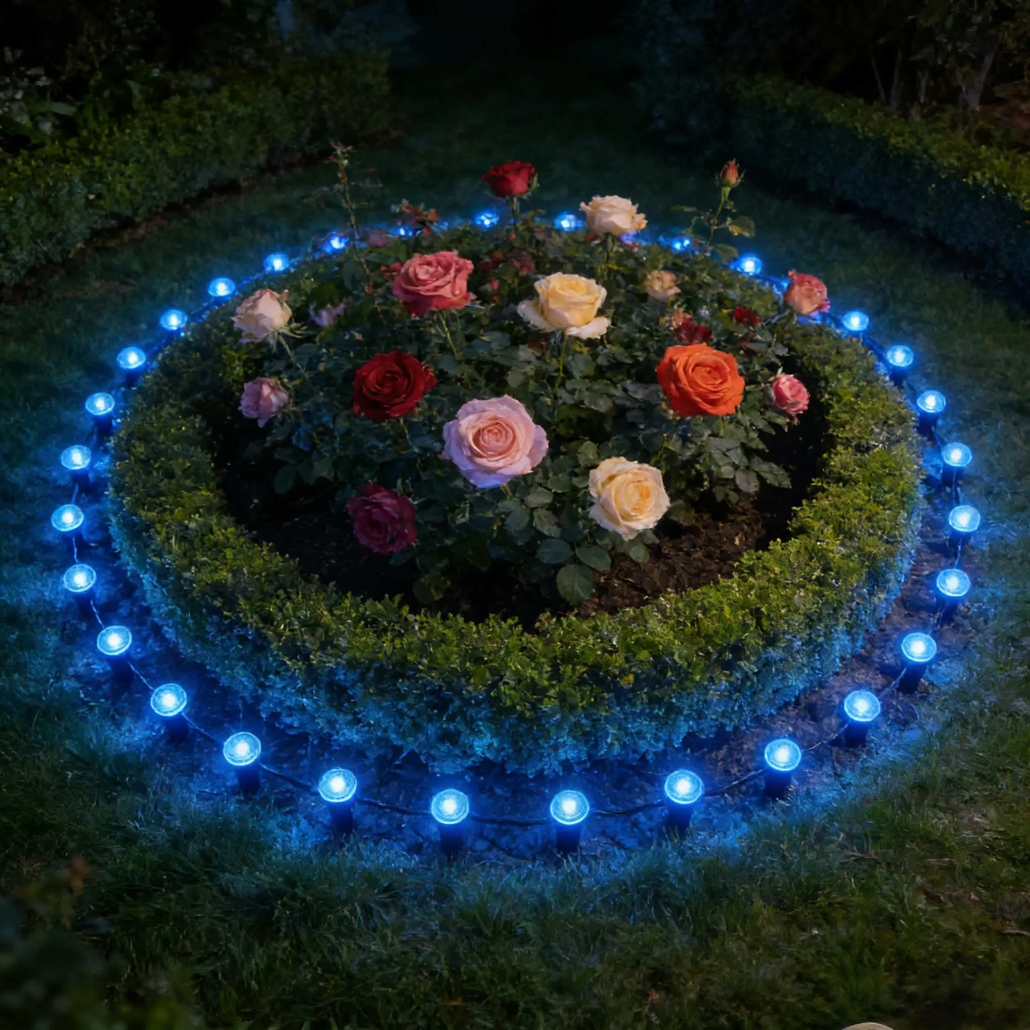 30LED Solar-powered Outdoor Lights, IP54 Marker Light, Light-sensitive Switch, Small Path Guide Light, Multi-color Path String Light Available In Blue, Purple, And Red, Suitable for Trails, Camping, Parties, Weddings, Patios, And Shrubbery