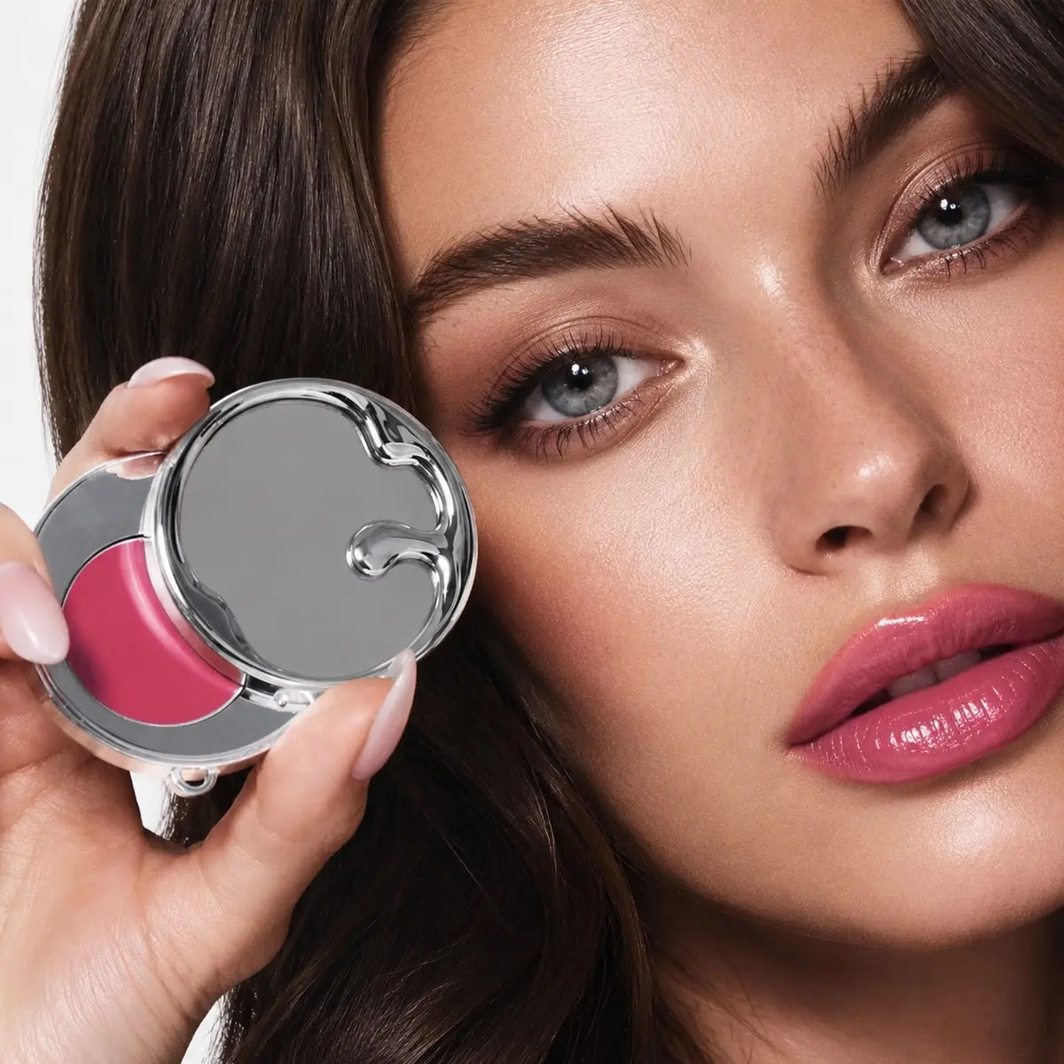 3-In-1 Makeup Rotating Box Phone Stand, Lip & Cheek Tint with Built  Mirror, Magsafe Compatible, All-Day Natural Glow Lightweight Natural Look Blush & Lip Gloss