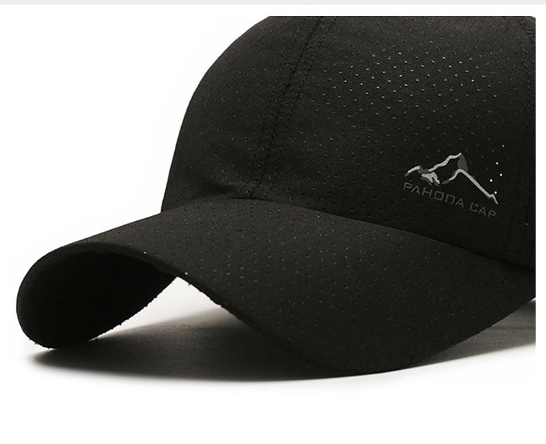Quick-Dry Perforated Mountain Patch Baseball Cap | Unisex Lightweight Outdoor Hat - Adjustable Strap, UV Protection, Perfect for Hiking & Summer Activities