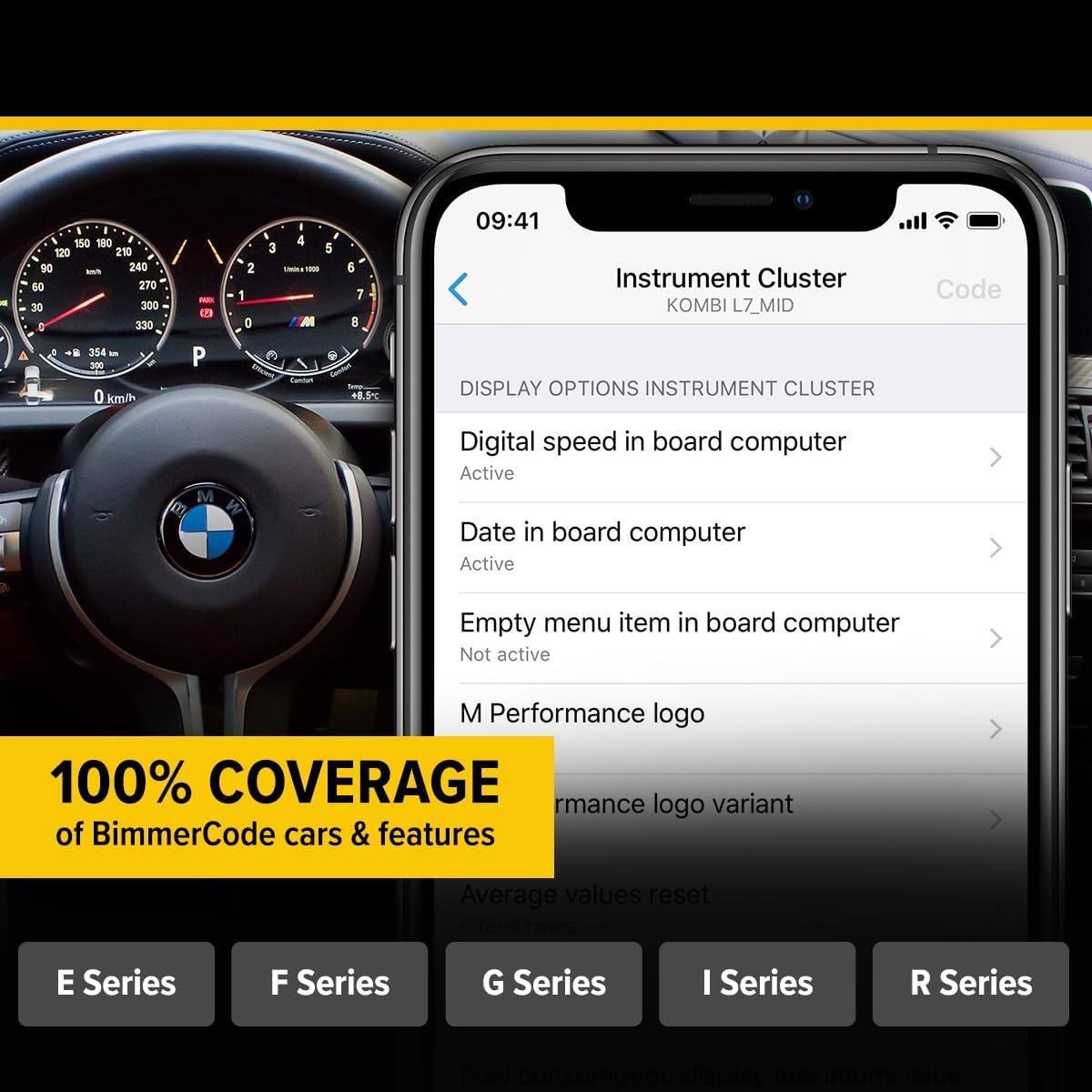 CX Bimmercode  5.1 OBD2 Adapter for /Mini, Works with /iOS & Android,  Coding, OBD II Diagnostic Scanner