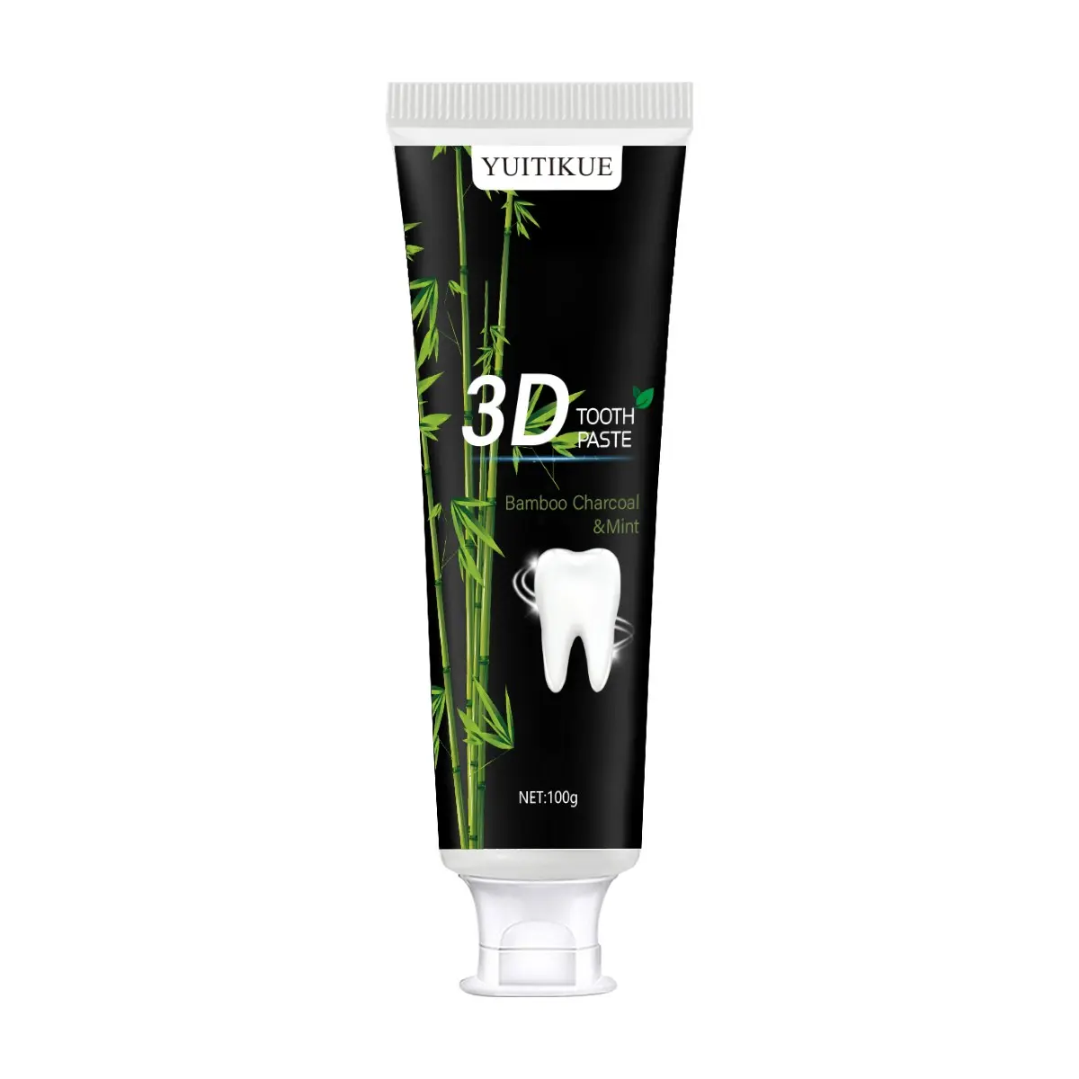 Yuitikue 3D Bamboo Charcoal Toothpaste 100g, Removes Coffee Stains, Fresh Breath, Collagen Xylitol, Gentle Gum Care, Adult Daily Use