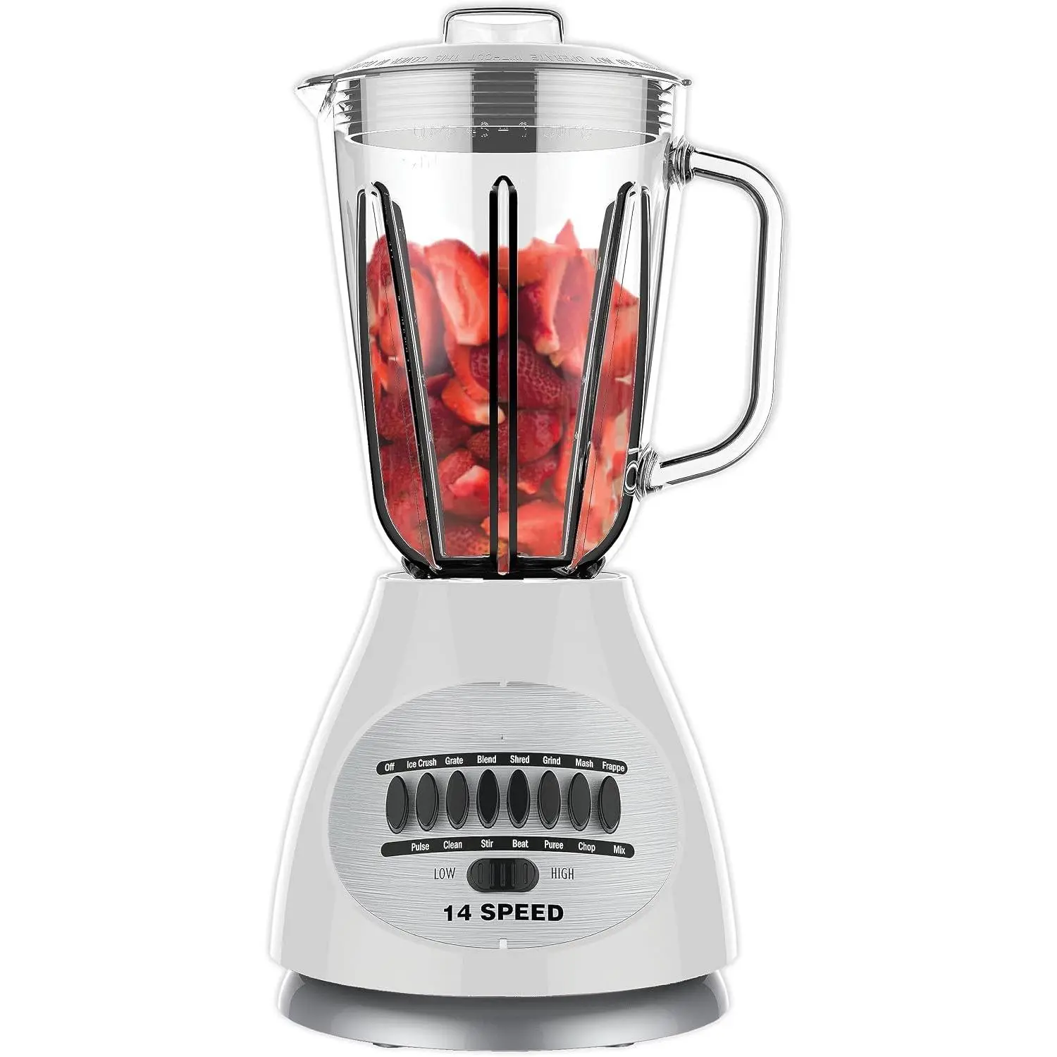 450W 14-Speed Glass Jar Blender (WHITE)