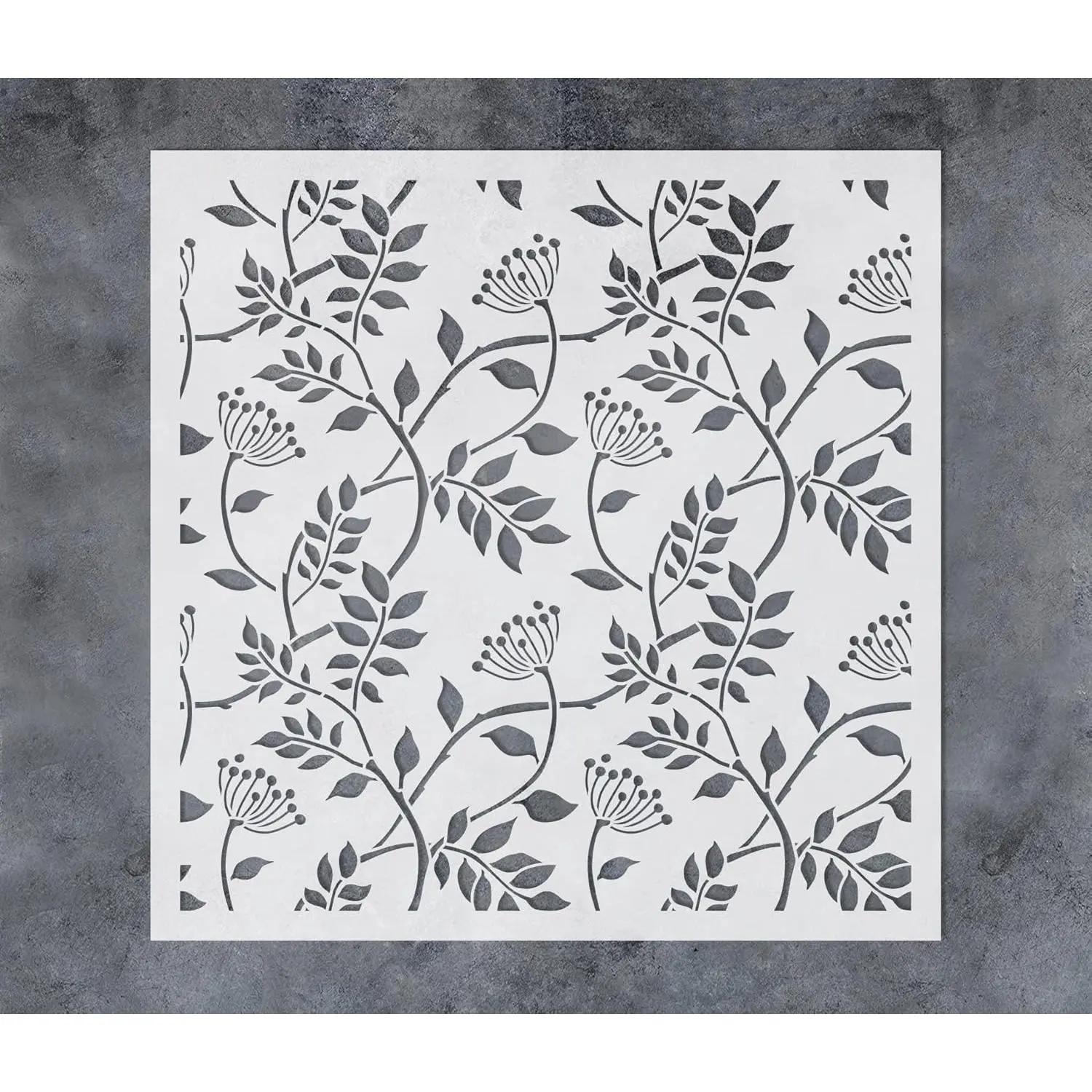 12x12Inch Trailing Leaf Pattern Wall Stencil for Painting Botanical Leaves DIY Home Decor Stencils for Painting on Walls Wood Furniture Crafts, One Piece, Painting Walls
