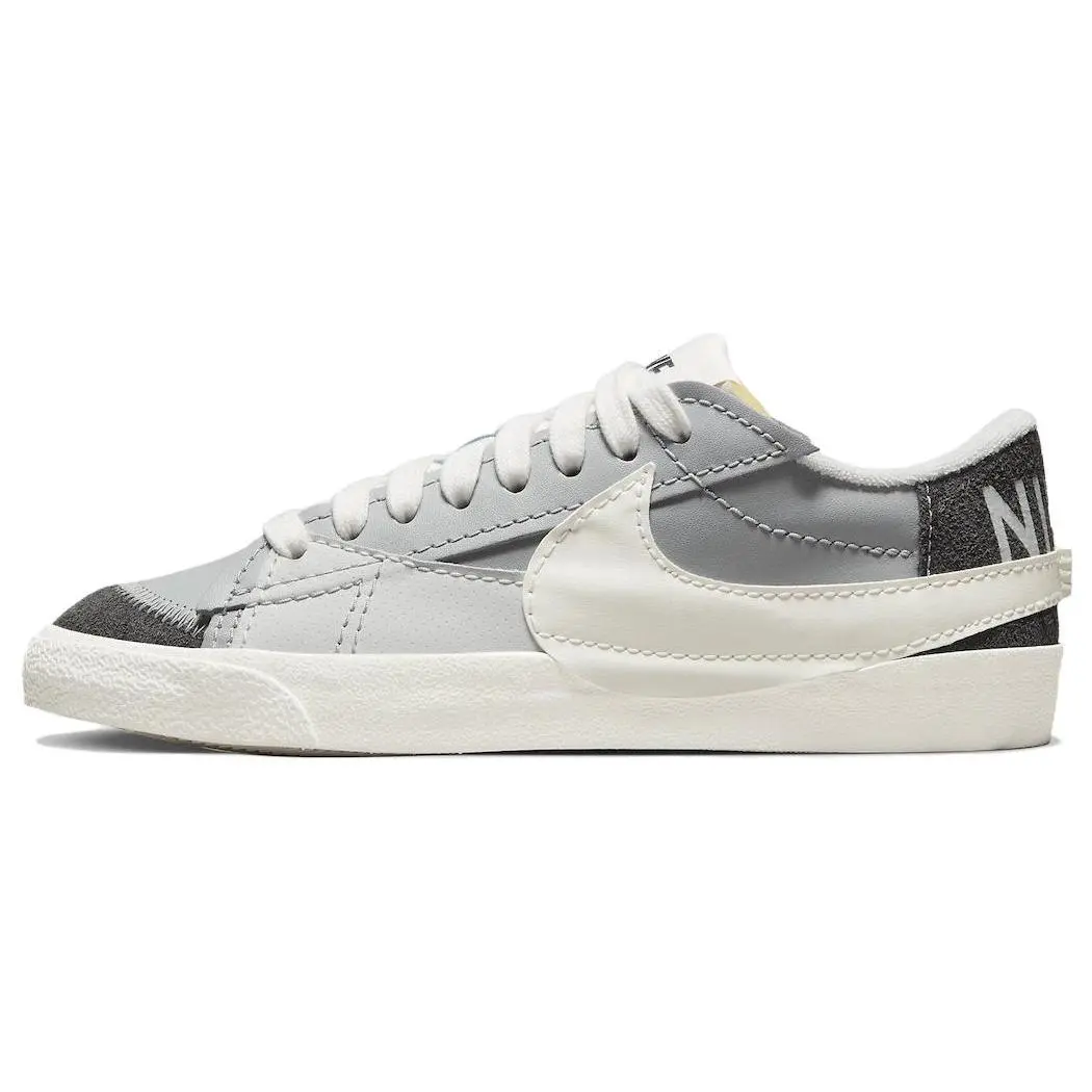Nike Blazer Jumbo Smoke Grey Leather Low-Top Sneakers for Men and Women with Non-Slip Durable Outsole Verifiable, with credentials and supporting global authentication