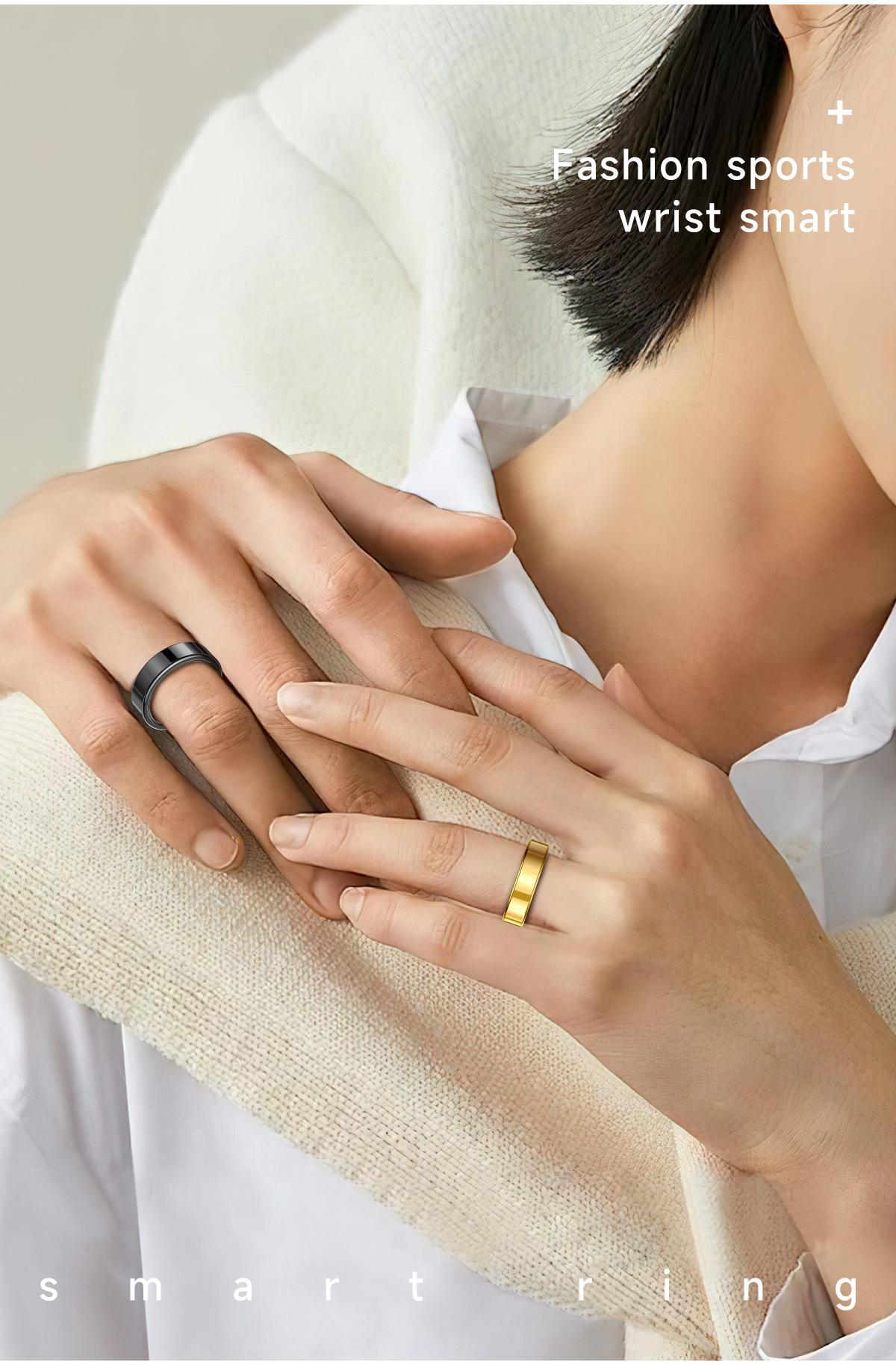 A smart multi-functional health ring with features such as motion step counting, Bluetooth photography, heart rate monitoring, blood oxygen measurement and sleep monitoring. A fashionable wearable smart ring.