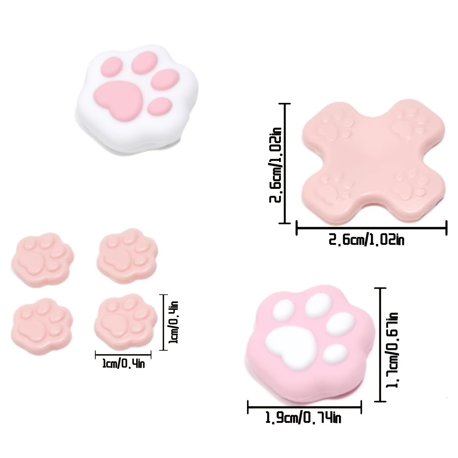 Silicone Cat Paw Button Caps for Switch/OLED Joystick - Pink, Non-Slip Grip, Durable & Washable, Compatible with Switch/OLED Rocker Caps, Cute Cat Paw Design for Enhanced Gaming Experience, Cat Accessories for Switch, Playful Accessory, Soft Texture