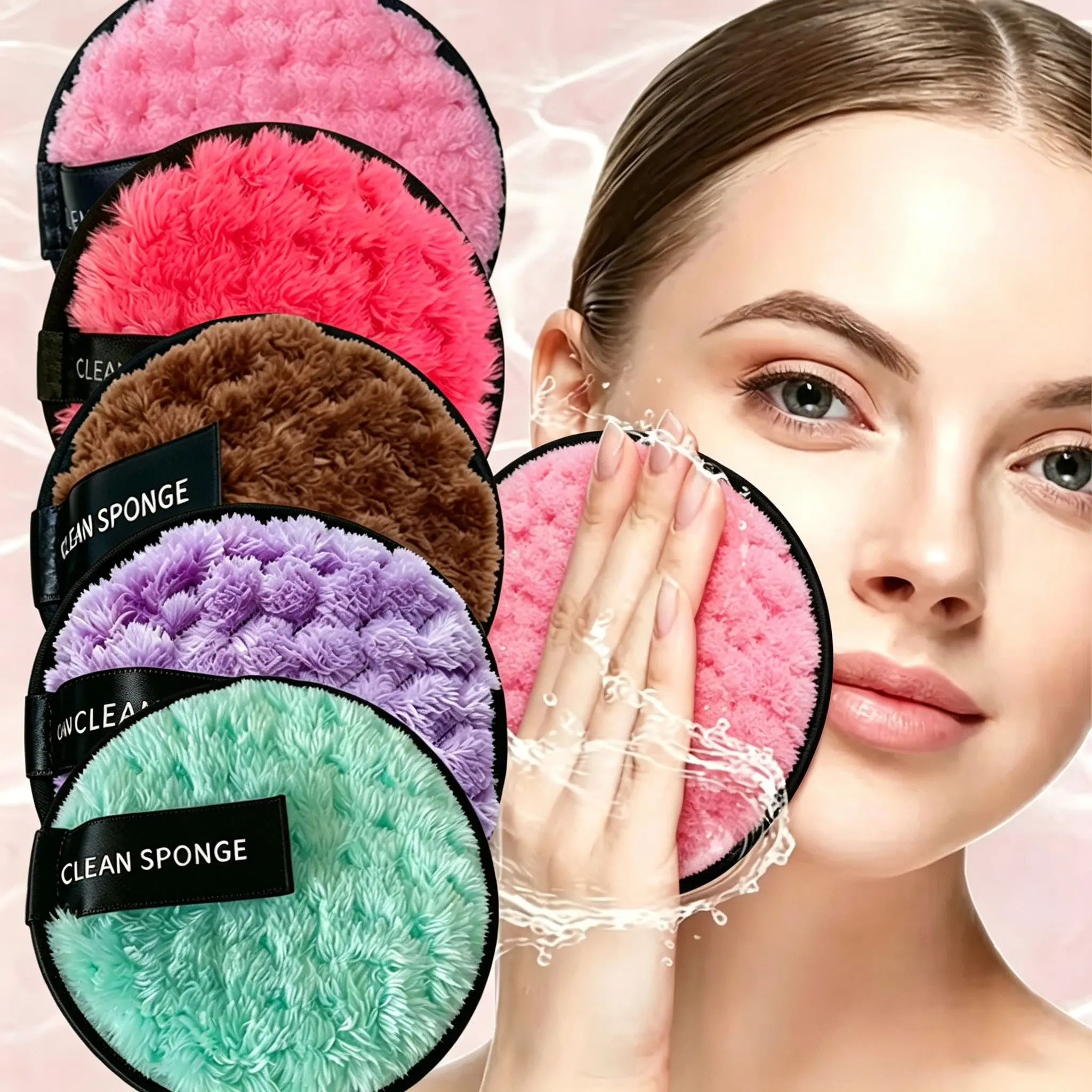 5-Piece Reusable Skincare Makeup Remover Pads, Ultra-Fine Fiber Towels, Washable Cleansing Cloths, Makeup Washcloths, Facial & Body Care, Soft & Gentle