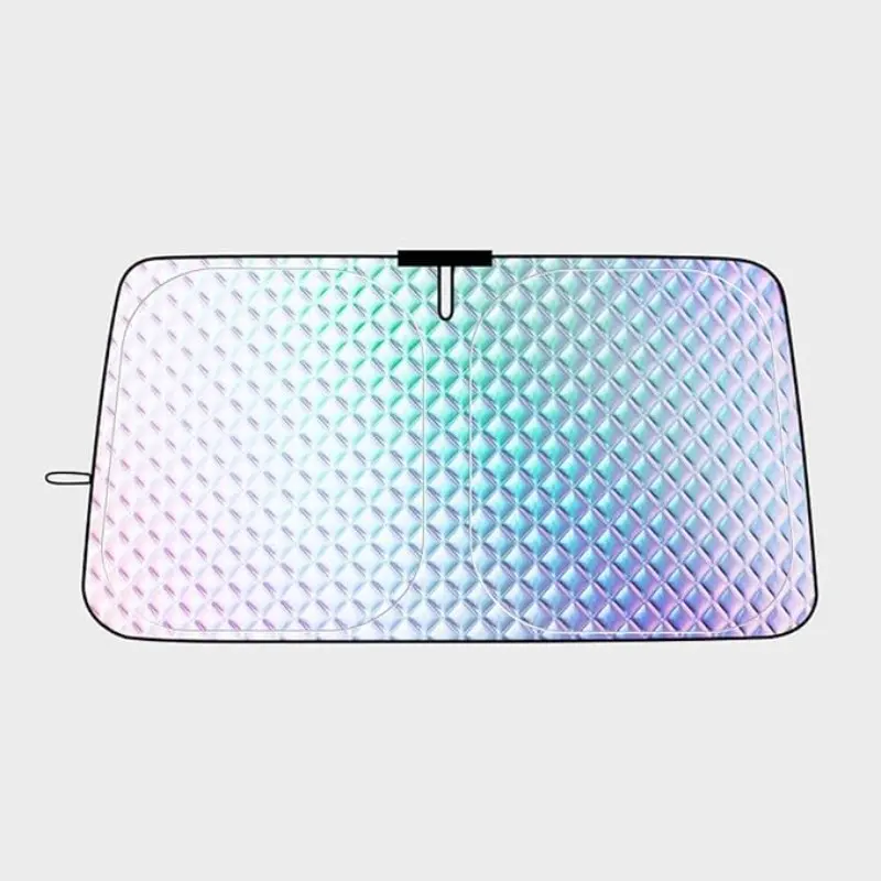 Car Front Windshield Sunshade, Thickened UV Protection Insulation Cover, Keeps Car Cool, Laser Design, Automotive Accessory