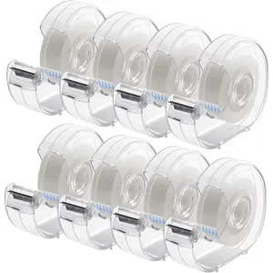 Transparent Tape with Dispenser and Refills,Clear Tape for ,School and Office Supplies,0.7x1000 Inch, 8 Pack
