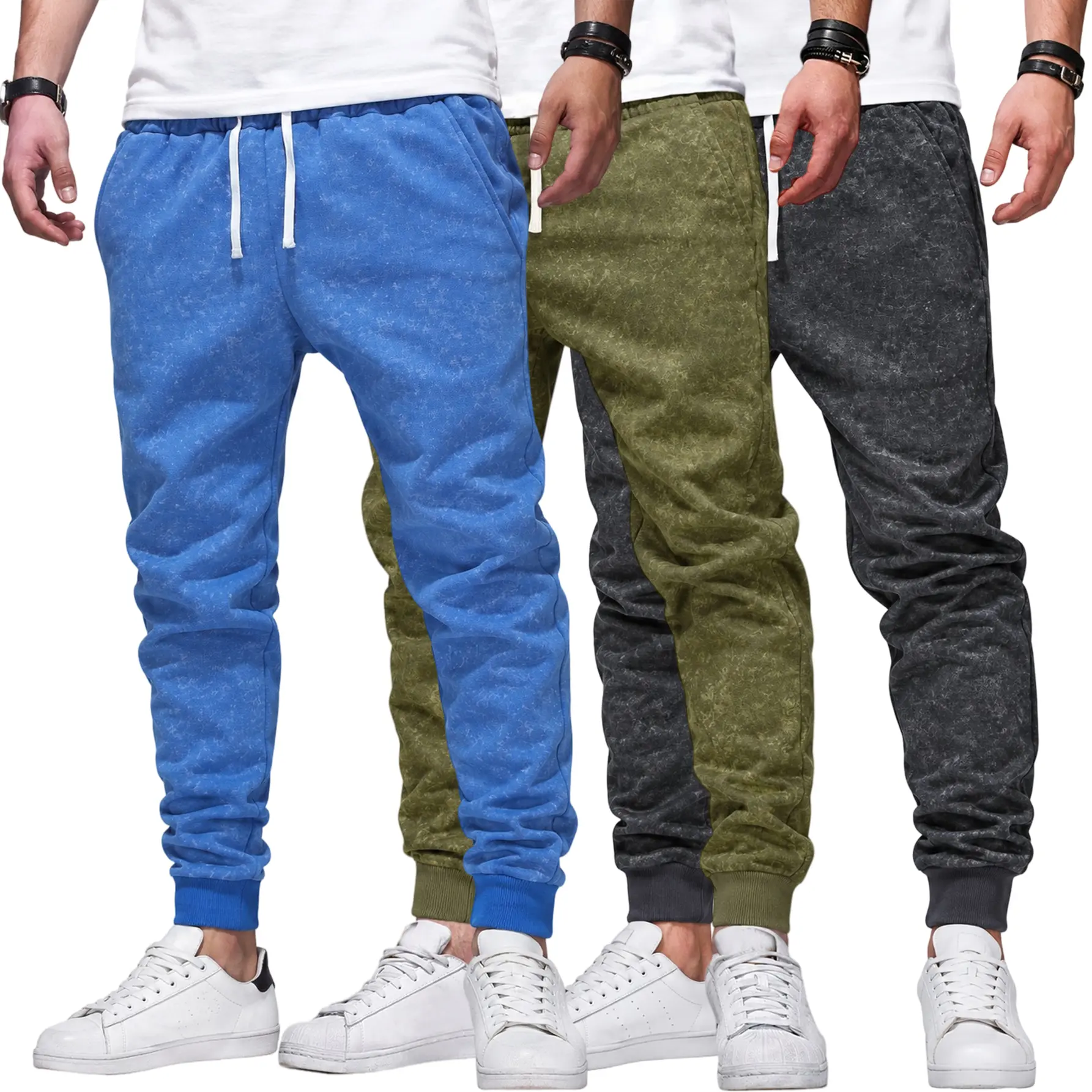 Men's Spring Autumn Lightweight Textured Jogger Pants Regular Fit Elastic Waist Drawstring Casual Athletic Sweatpants Breathable Sports Trousers Ribbed Cuff Side Pockets Running Workout Gym Training Fitness Outdoor Hiking Camping Travel Streetwear Activew