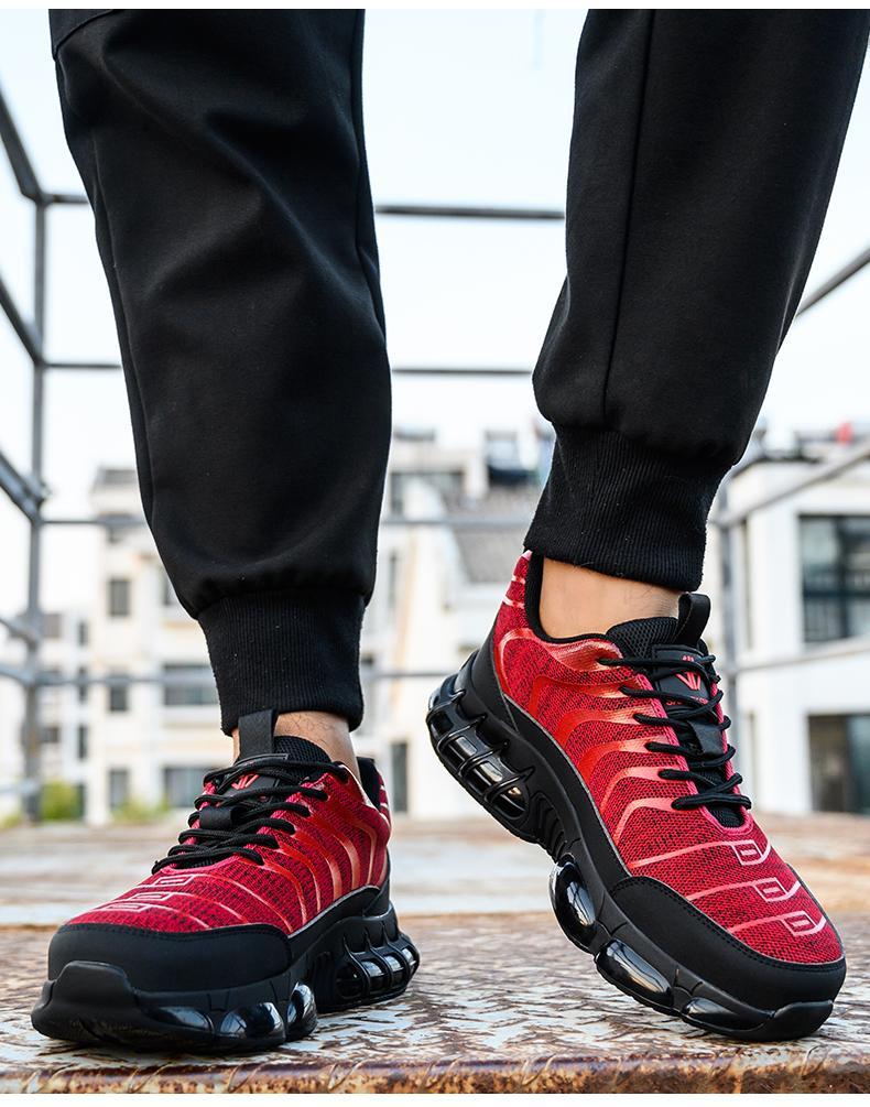 Steel Toe Work Shoes for Men – Shock-Absorbing, Slip-Resistant Safety Sneakers with Breathable Mesh