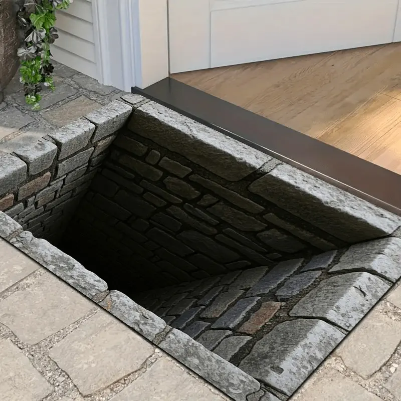 3D Phantom Stone Pattern Door Mat, Flannel Material Non-Slip Welcome Mat, Indoor/outdoor Mat, Suitable for Entryway, Patio, RV, Pet-Friendly Decor (/)