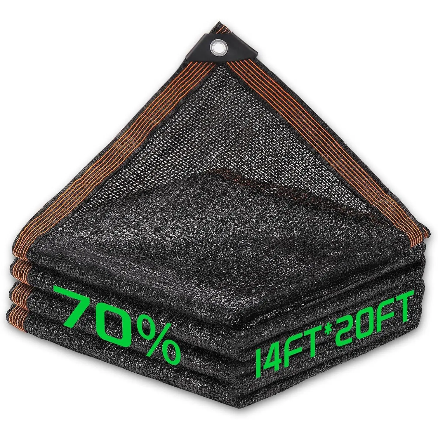 70% Shade Cloth, 14FTx20FT HDPE Mesh Tarp with Reinforced Grommets, Outdoor Sun Shade Net for Greenhouse, , Garden, Pergola, Patio, Chicken Coop (14FT*20FT)