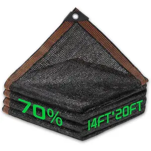 70% Shade Cloth, 14FTx20FT HDPE Mesh Tarp with Reinforced Grommets, Outdoor Sun Shade Net for Greenhouse, , Garden, Pergola, Patio, Chicken Coop (14FT*20FT)