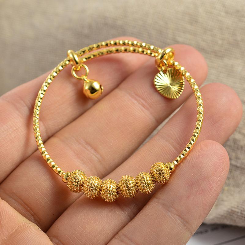 18k Gold Color Bangles For Baby Child Kids Ethiopian Bracelts Jewelry a Birthday Present  Habesha Party Bracelets