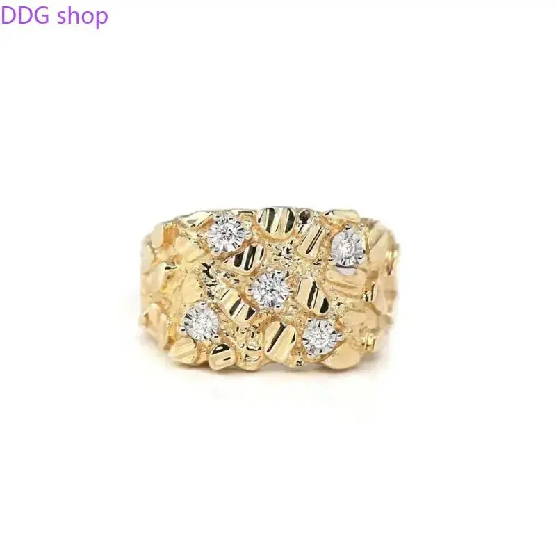 Trendy 14K Gold Plated Nugget Ring for Men & Women, Hip Hop Style Chunky Statement Jewelry, Durable Everyday Accessory, Perfect Gift for Birthday & Streetwear Lovers
